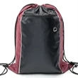 Tri-Color Drawstring Backpack w Earphone Slot & Front Pocket | https://www.bestnamebadges.com