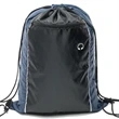 Tri-Color Drawstring Backpack w Earphone Slot & Front Pocket | https://www.bestnamebadges.com