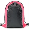 Tri-Color Drawstring Backpack w Earphone Slot & Front Pocket | https://www.bestnamebadges.com