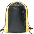 Tri-Color Drawstring Backpack w Earphone Slot & Front Pocket | https://www.bestnamebadges.com