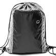 Tri-Color Drawstring Backpack w Earphone Slot & Front Pocket | https://www.bestnamebadges.com