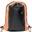 Tri-Color Drawstring Backpack w Earphone Slot & Front Pocket | https://www.bestnamebadges.com