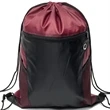 Front Zipper Drawstring Backpack w/ Side Mesh Pocket 14"x18" | https://www.bestnamebadges.com