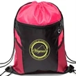 Front Zipper Drawstring Backpack w/ Side Mesh Pocket 14"x18" | https://www.bestnamebadges.com