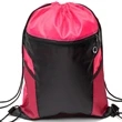 Front Zipper Drawstring Backpack w/ Side Mesh Pocket 14"x18" | https://www.bestnamebadges.com