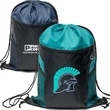 Front Zipper Drawstring Backpack w/ Side Mesh Pocket 14"x18" | https://www.bestnamebadges.com