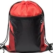 Front Zipper Drawstring Backpack w/ Side Mesh Pocket 14"x18" | https://www.bestnamebadges.com