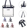Sturdy Durable Clear PVC Tote Shopping Bag | https://www.bestnamebadges.com