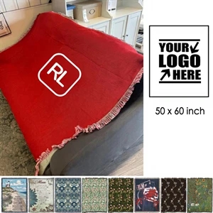 50 X 60 Inch Custom Cotton Woven Blanket
