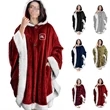 Poncho Hooded Blanket Wrap With Pockets Sherpa Fleece | https://www.bestnamebadges.com