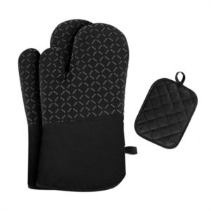 Silicone Grilling Oven Mitt & Pot Holder Set