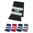 Two-Tone Knit Scarf With Fringe | https://www.bestnamebadges.com