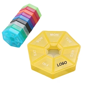 7 Day Round Medicine Organizer Box
