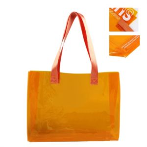 Clear PVC Jelly Orange Tote Bag