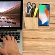 Bamboo Wireless Charger With Organizer | https://www.bestnamebadges.com