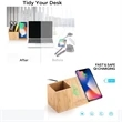 Bamboo Wireless Charger With Organizer | https://www.bestnamebadges.com