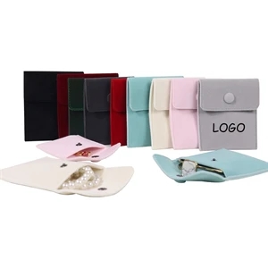 Multicolor Velvet Jewelry Gift Pouches With Snap Button