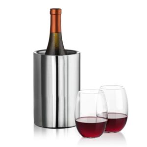 Jacobs Wine Cooler & Carlita Stemless Wine | https://www.bestnamebadges.com