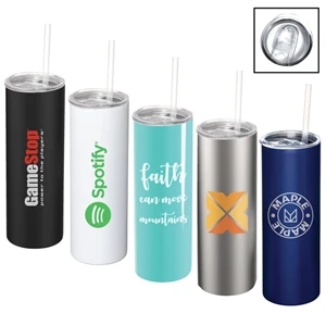 Neptune Skinny 20 oz. Stainless Steel Vacuum Tumbler | https://www.bestnamebadges.com