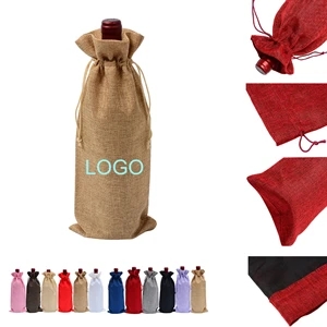 Burlap Wine Gift Bags With Drawstrings