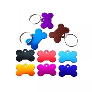 Bone Shaped Pet ID Tag Keychain