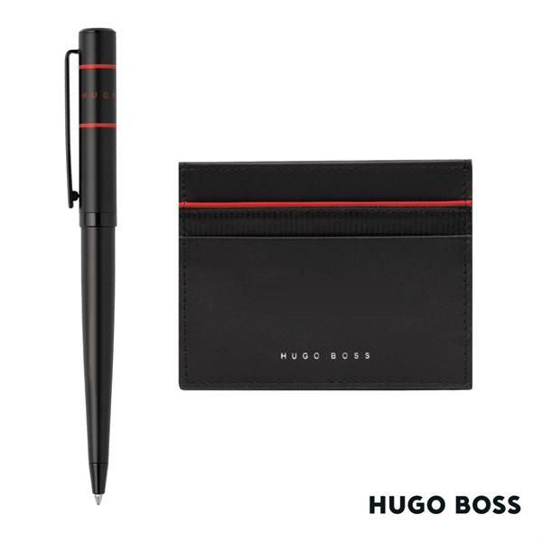Hugo Boss® Gear Card Holder/Ribbon Matrix Ballpoint Pen