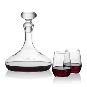 Stratford Decanter & Germain Stemless Wine | https://www.bestnamebadges.com