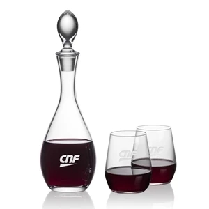 Malvern Decanter & Germain Stemless Wine | https://www.bestnamebadges.com