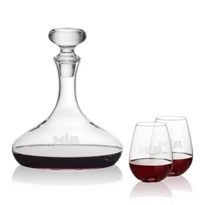 Stratford Decanter & Edderton Stemless Wine | https://www.bestnamebadges.com