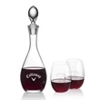 Malvern Decanter & Carlita Stemless Wine | https://www.bestnamebadges.com