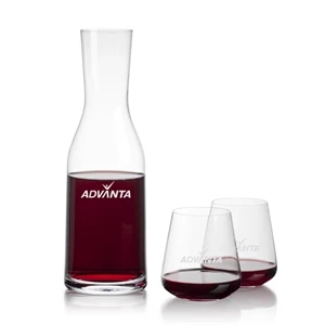 Caldmore Carafe & Breckland Stemless Wine | https://www.bestnamebadges.com