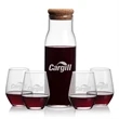 Aviston Carafe & Mandelay Stemless Wine | https://www.bestnamebadges.com