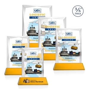 Messina VividPrint™ Award on Newhaven Base - Amber | https://www.bestnamebadges.com