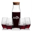 Aviston Carafe & Vale Stemless Wine | https://www.bestnamebadges.com
