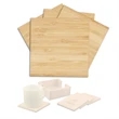 Bamboo Square 4-Coaster Set with Holder | https://www.bestnamebadges.com