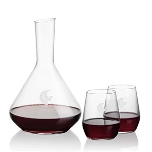Terrassa Carafe & Germain Stemless Wine | https://www.bestnamebadges.com