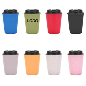 Reusable Eco-friendly Wheat Straw Coffee Cup with Lid