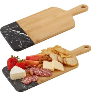 Bamboo & Marble Cutting Board with Handle