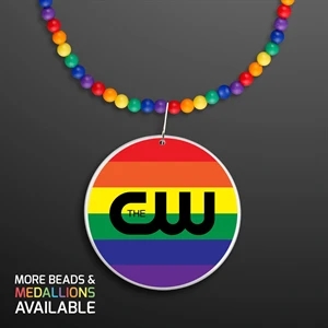 Rainbow Beads Necklace with Medallion (NON-Light Up)
