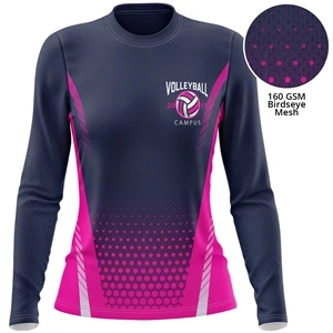 160 GSM Birdseye Mesh performance women long Sleeve T-Shirt | https://www.bestnamebadges.com