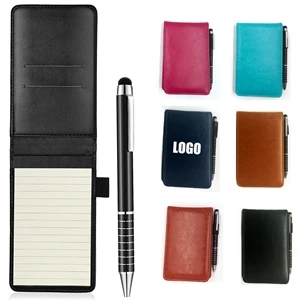 Mini Pocket Notepad Memo Book Lined Sheets With Metal Pen