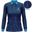 Women's 75D Pique Sublimation Long Sleeve Polo | https://www.bestnamebadges.com