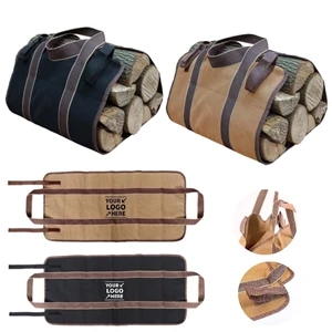 Firewood Log Carrier Waxed Canvas Bag