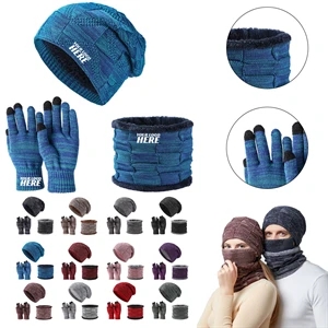 Snowing Hat Scarf Touch Screen Gloves Set