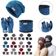 Snowing Hat Scarf Touch Screen Gloves Set | https://www.bestnamebadges.com