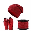 Snowing Hat Scarf Touch Screen Gloves Set | https://www.bestnamebadges.com