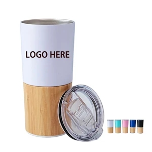 20 Oz. Bamboo Base Vacuum Insulated Tumbler