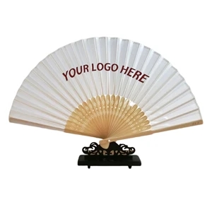 Folding Polyester Bamboo Fan