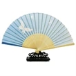 Folding Polyester Bamboo Fan | https://www.bestnamebadges.com