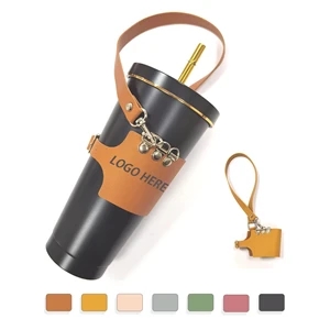 Leather Cup Sleeve With Handle